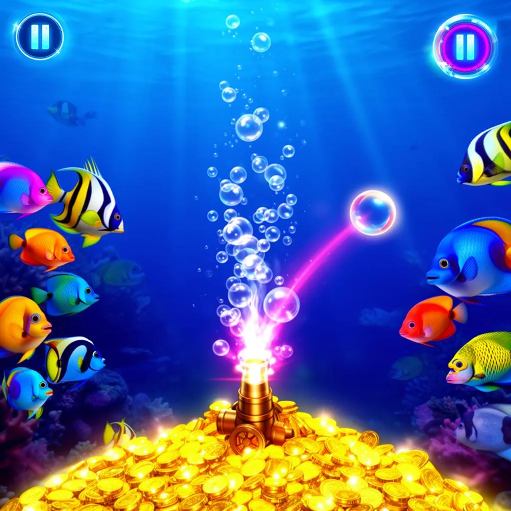Playtime Fish Shooting Game - Underwater Arcade with Tropical Fish and Golden Coins